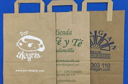 Bolsas de papel asa plana personalizadas